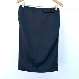 Vintage Y2K Gucci Designer Black Knee Length Pencil Skirt Wool 40 6 Tom Ford